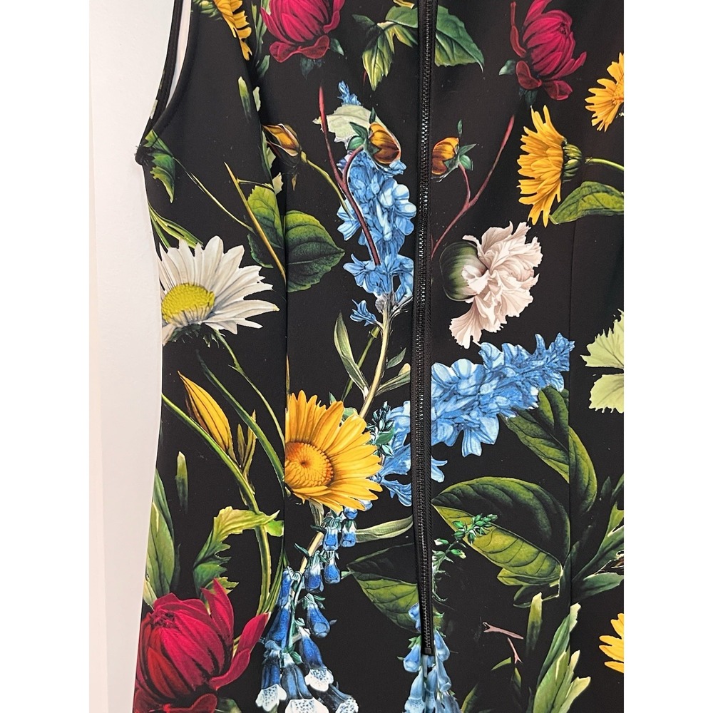 NWT Alice + Olivia Wynell A-line Mini Dress Black Floral Sleeveless Size 2 - Picture 9 of 13